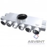 Rozdzielacz kątowy dziesięcio-króćcowy 10x75mm 2+6+2 pod pion wentylacyjny ø160