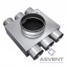 Rozdzielacz kątowy sześcio-króćcowy 6x63mm 3+3 pod pion wentylacyjny ø160